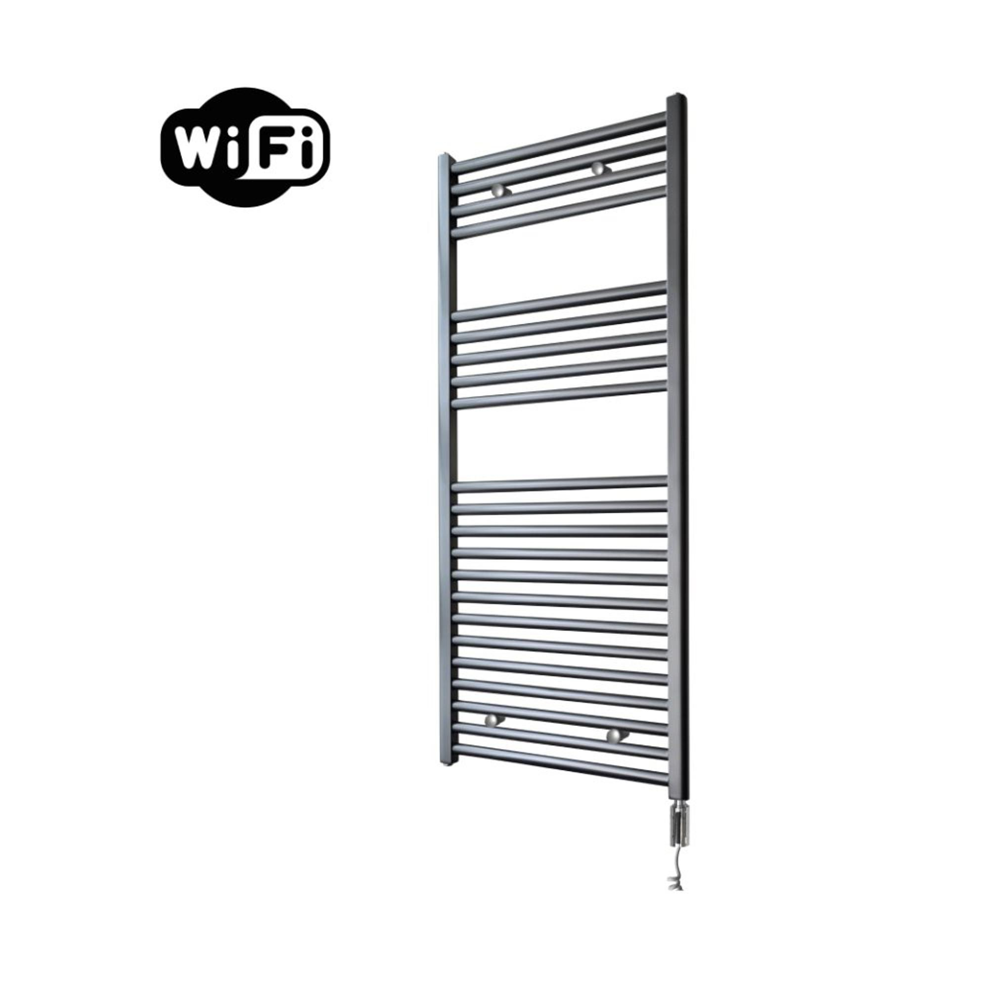 Sanicare HVW Elektroheizkörper – 111.8x60cm – 730W – Wifi – Thermostat – Gunmetal