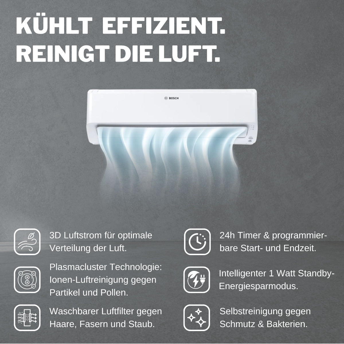 Bosch Split Airco Climate Class 8000i 2,5 kW Wit Quick-Connect
