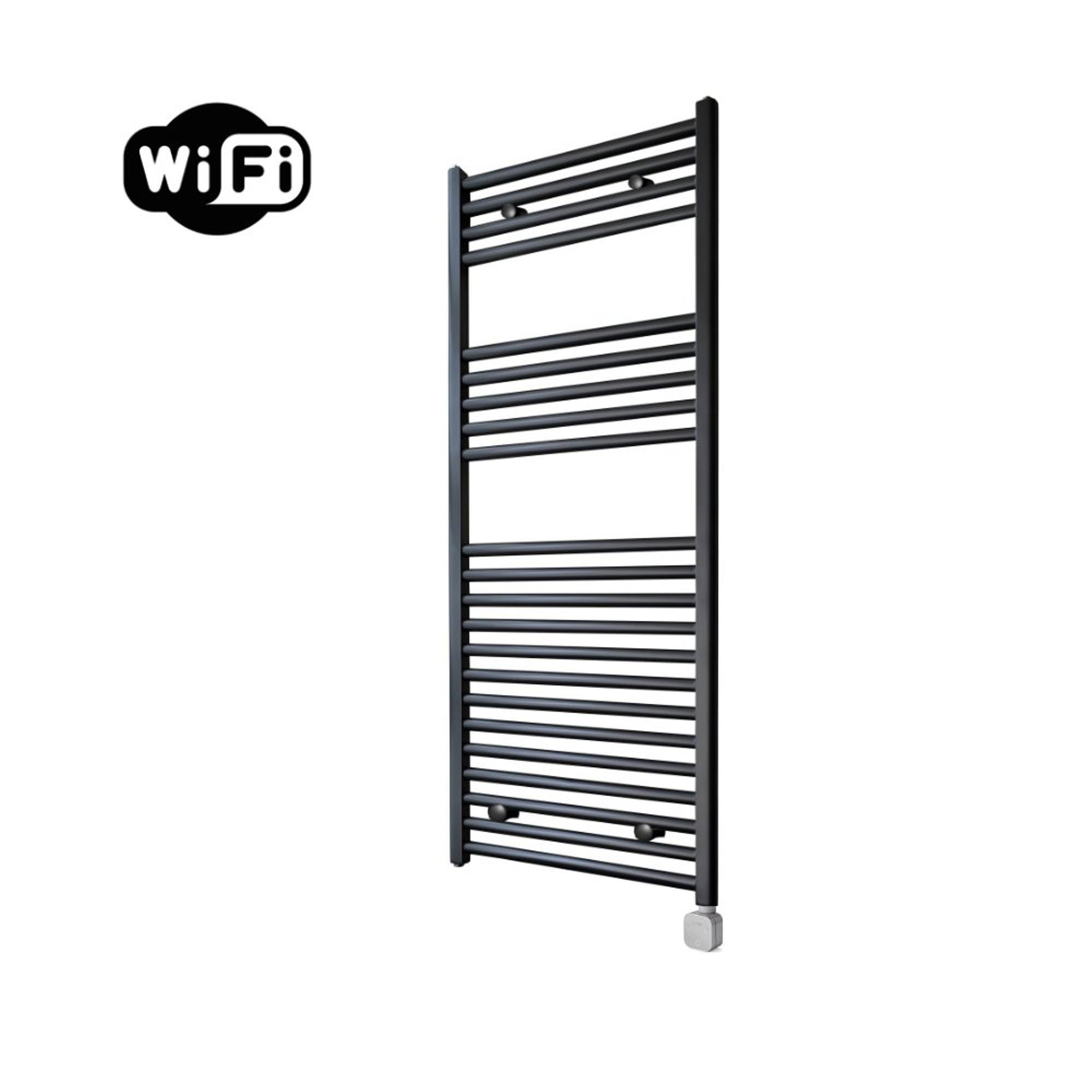 Sanicare HPW Elektrische Radiator - 111.8x45cm - 596W - WiFi - mat zwart