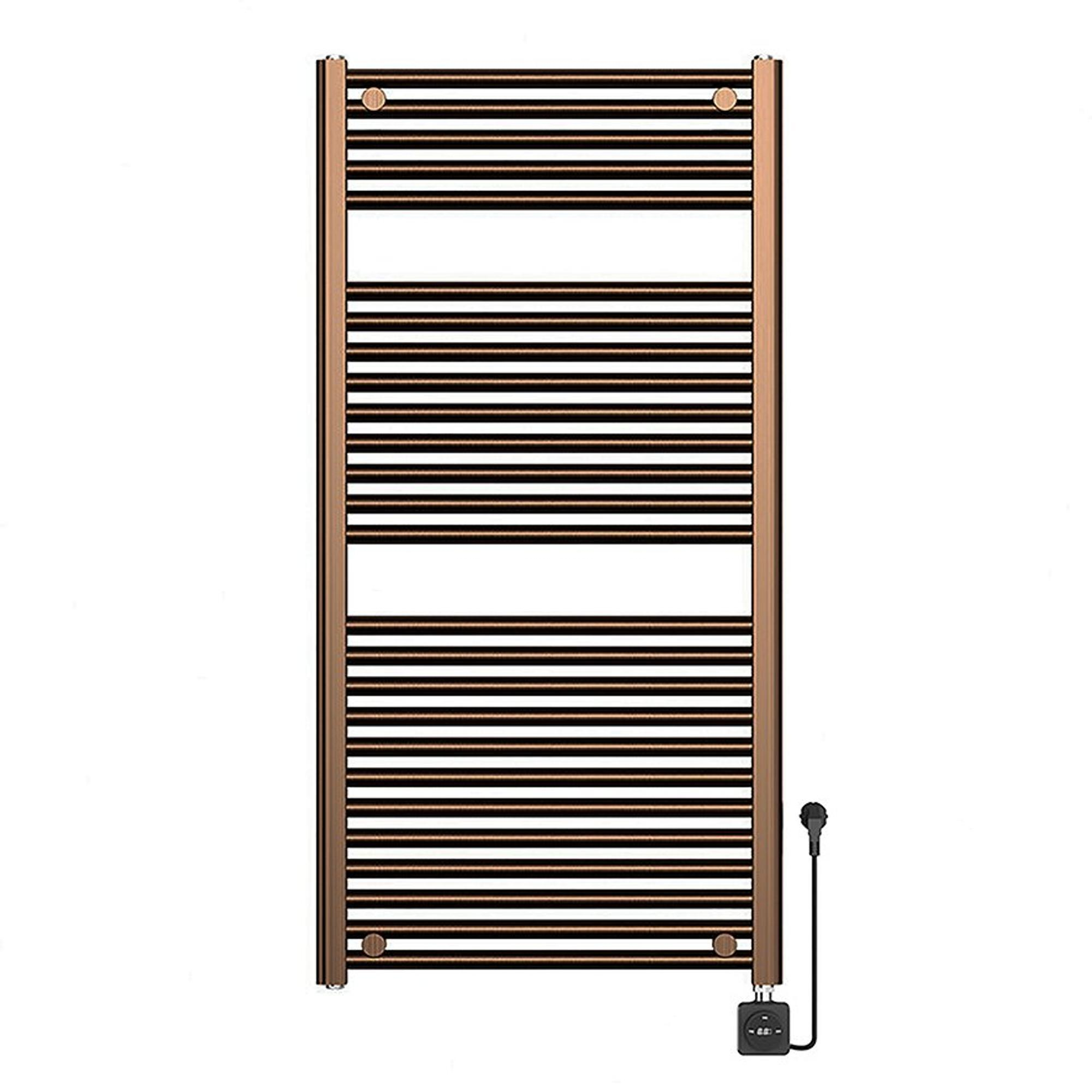 Wiesbaden Elara Elektrischer Heizkörper Smart WiFi - 118.5x60cm - gebürstetes Bronze-Kupfer