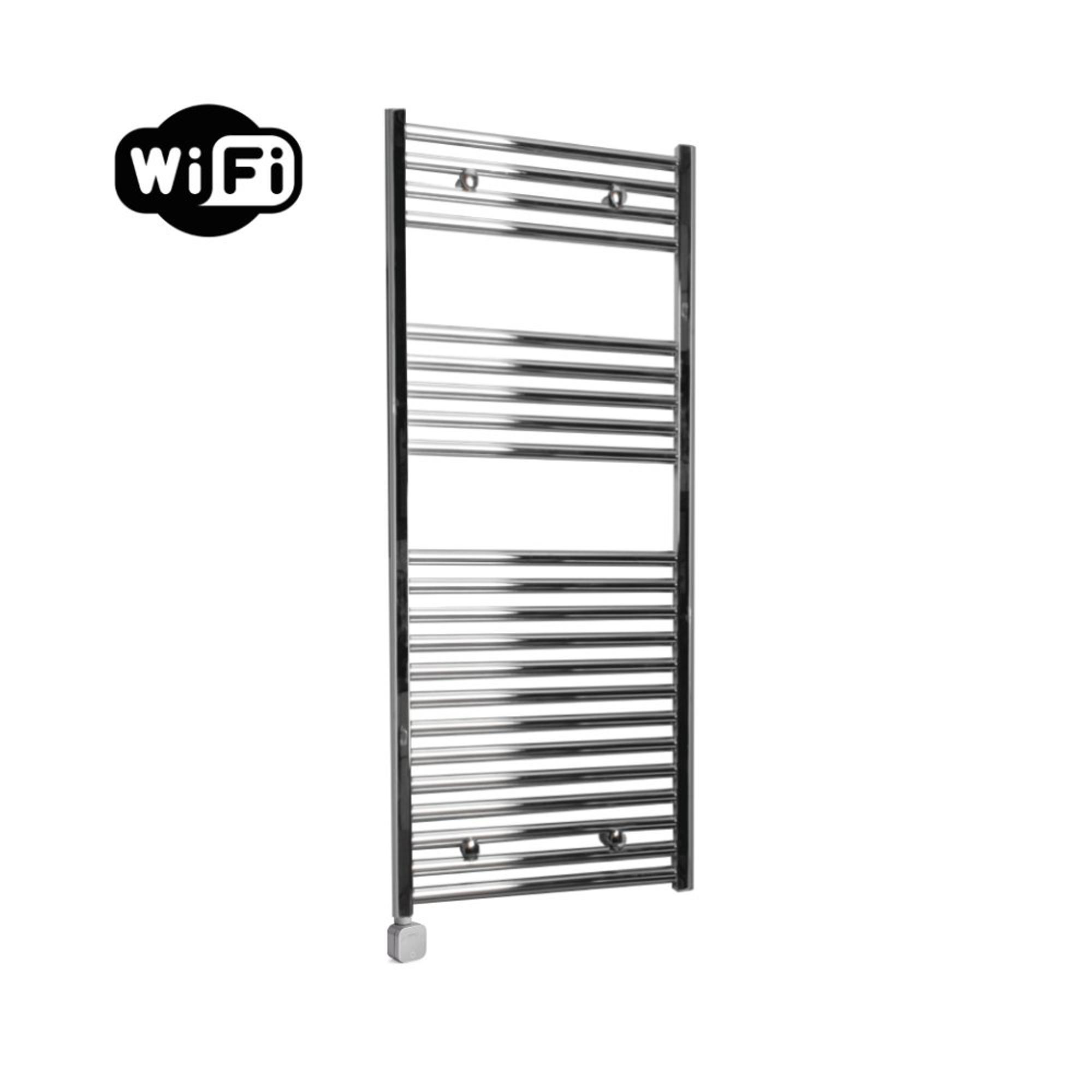 Sanicare HPW Elektrische Radiator - 111.8x45cm - 435W - WiFi - Thermostaat - Zilver