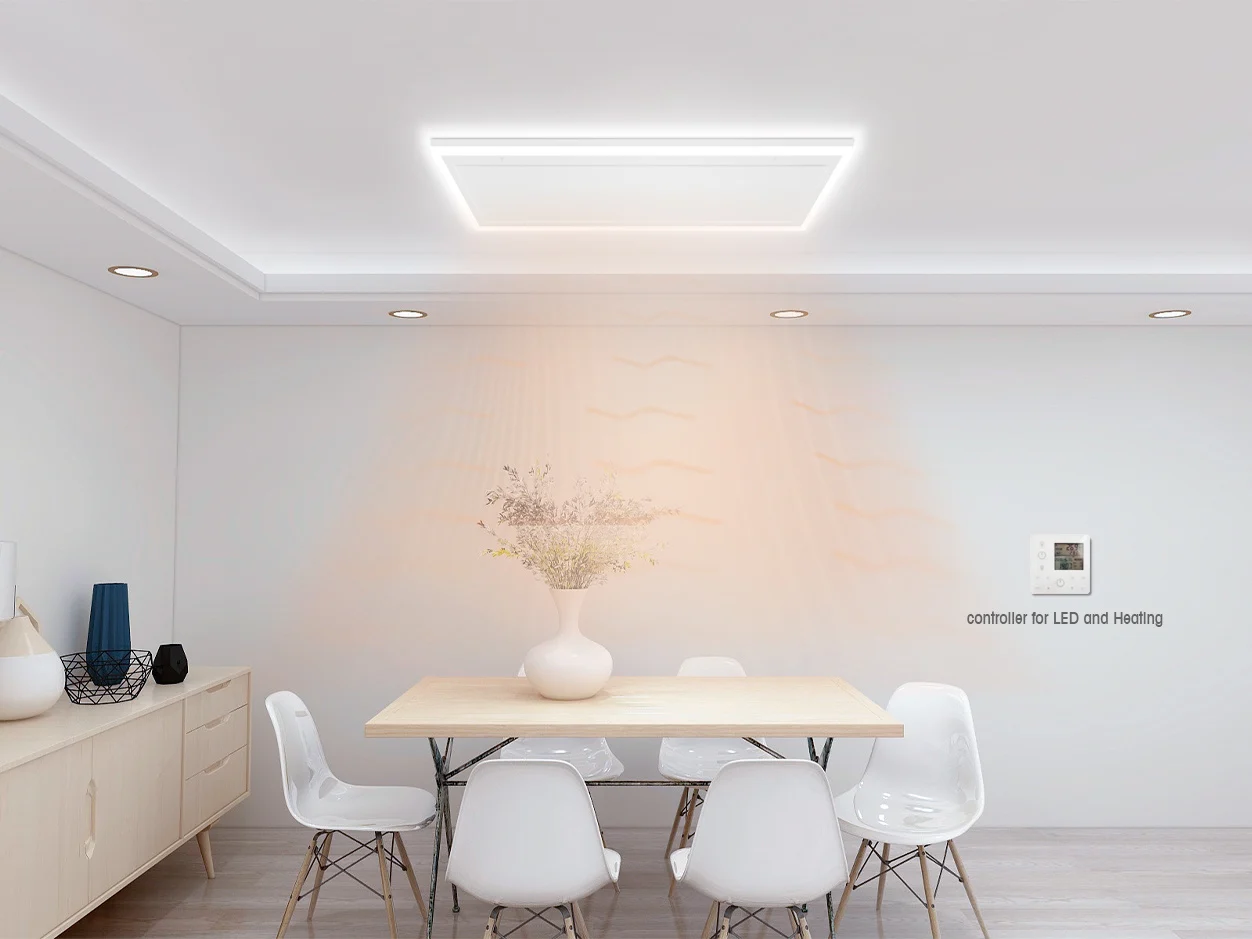 Quality Heating QH-HL Serie infraroodpaneel met dimbare LED verlichting 63x 65,5 cm 400 Watt