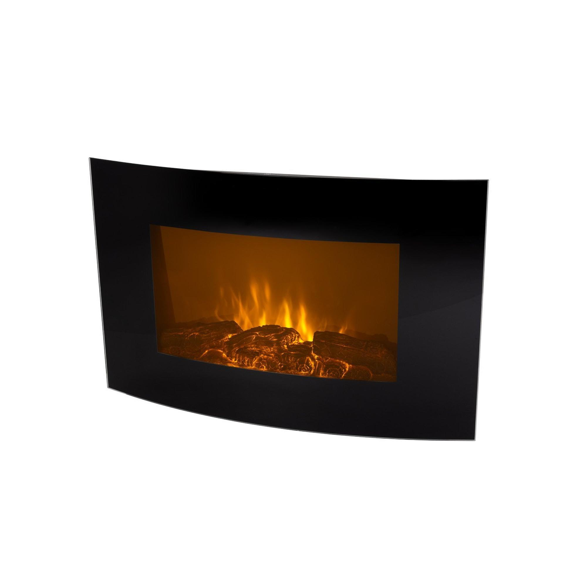Eurom Valencia Sfeerhaard Wand 2000watt 14.5x88.3x56cm Metaal Glas Zwart