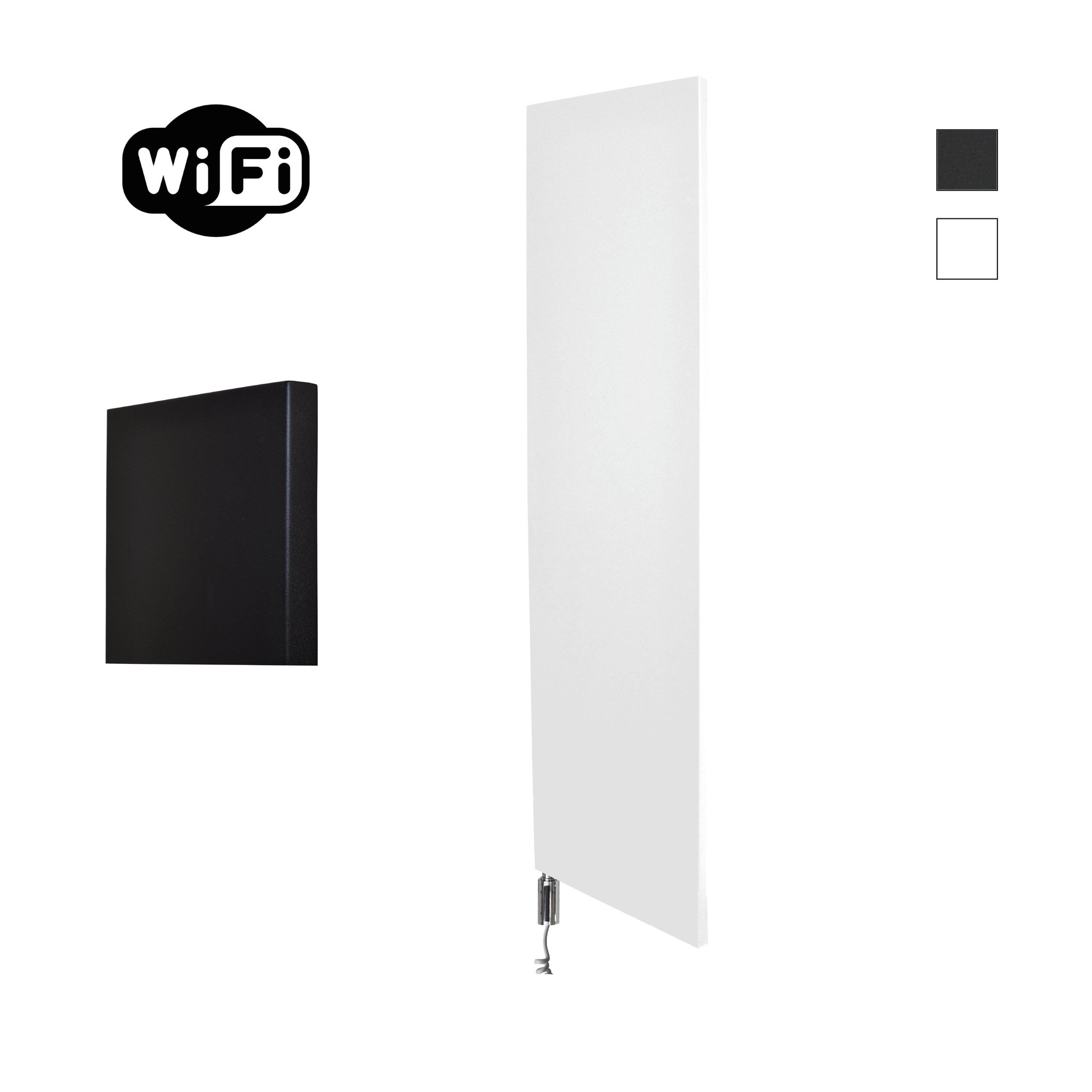 Sanicare HVW Denso Elektrische Radiator - 180x40cm - 948W - wifi - chroom - mat wit