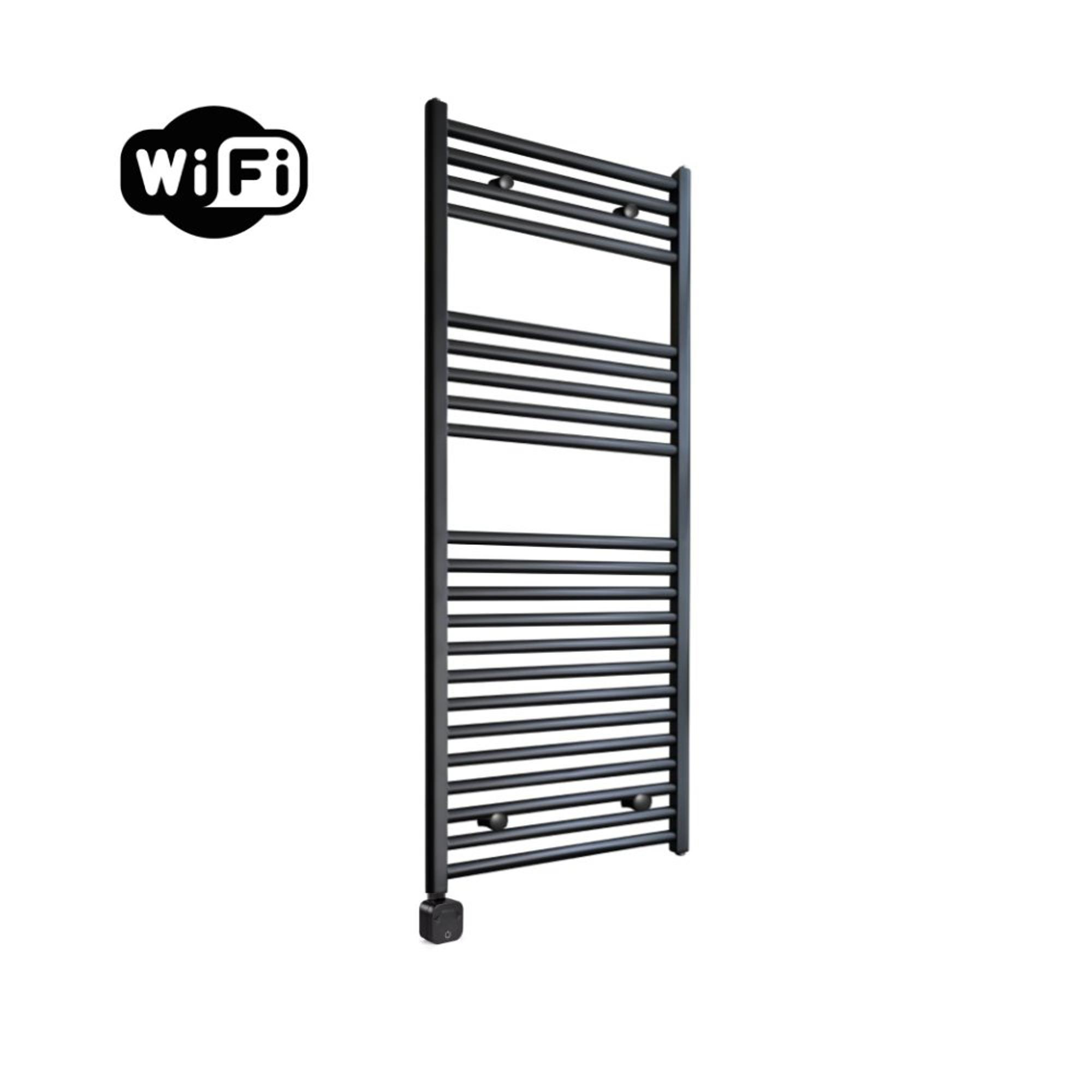 Sanicare HPW Elektrische Radiator - 111.8x60cm - 730W - Wifi - Thermostaat - Zwart