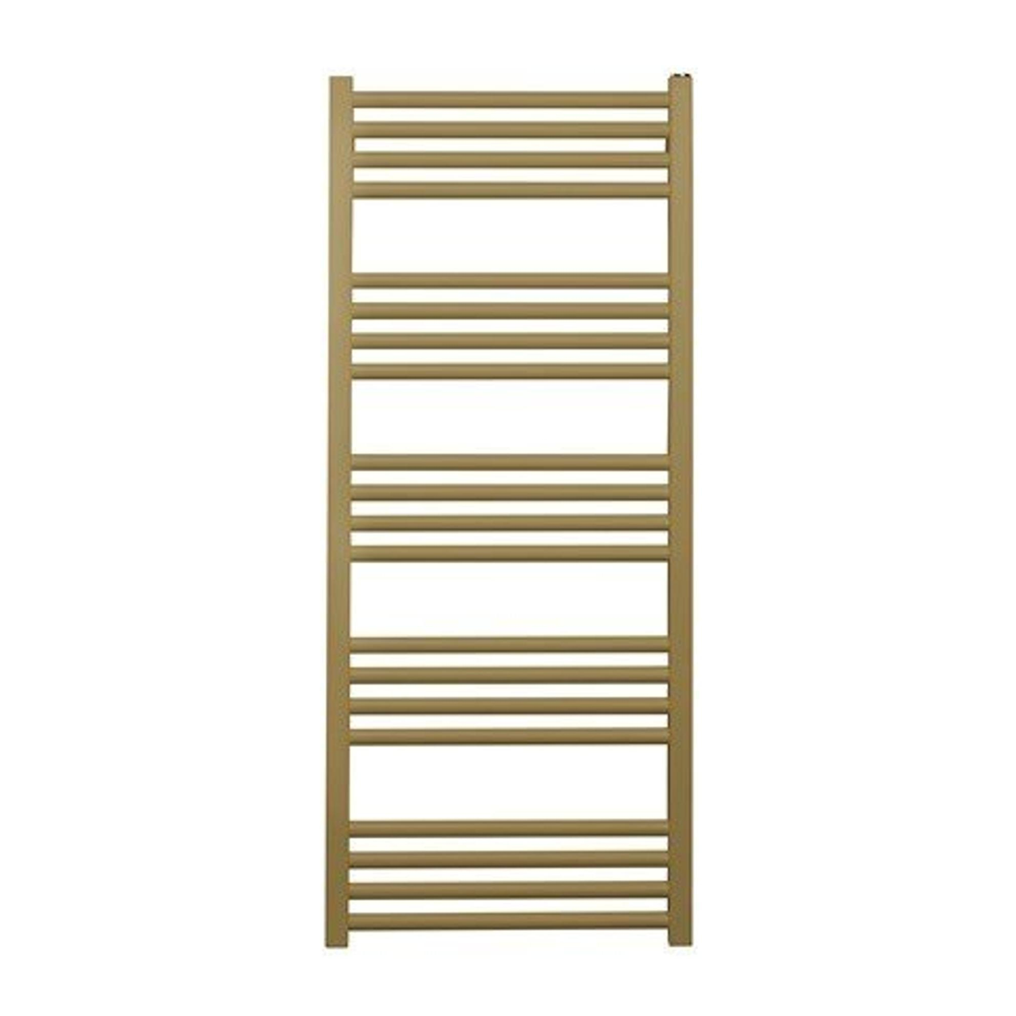 Crosswater MPRO Handdoekradiator - 114x48cm - 447 watt - geborsteld messing (goud)
