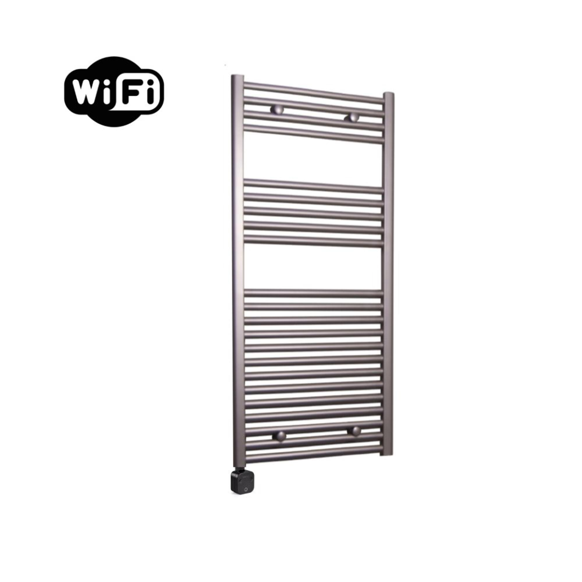 Sanicare HPW Elektrische Radiator - 111.8x60cm - 730W - wifi - thermostaat - zwart