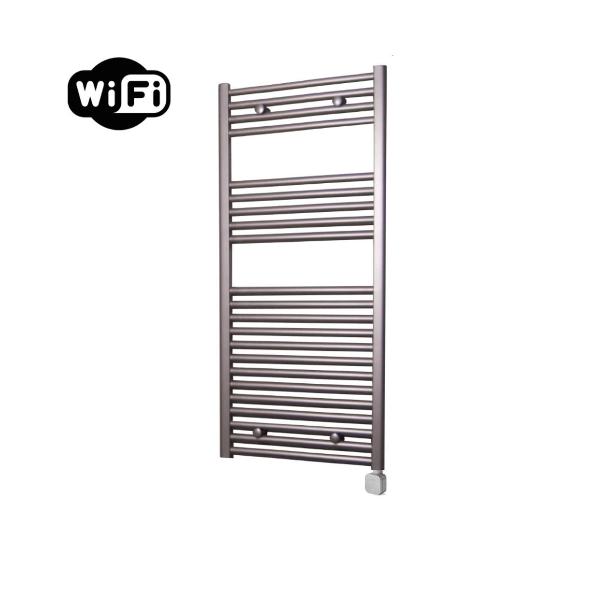 Sanicare HPW Elektroheizkörper - 111.8x45cm - 596W - WiFi - Thermostat - Silber