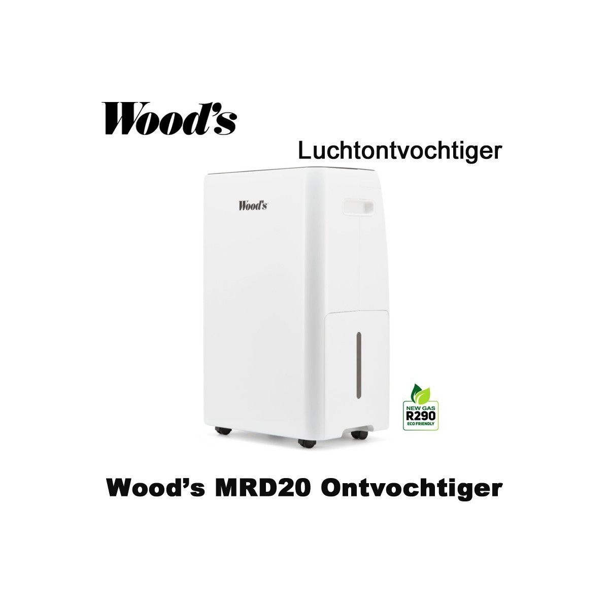 Woods MRD20 Luchtontvochtiger – 20 l/dag, voor ruimtes tot 75 m²