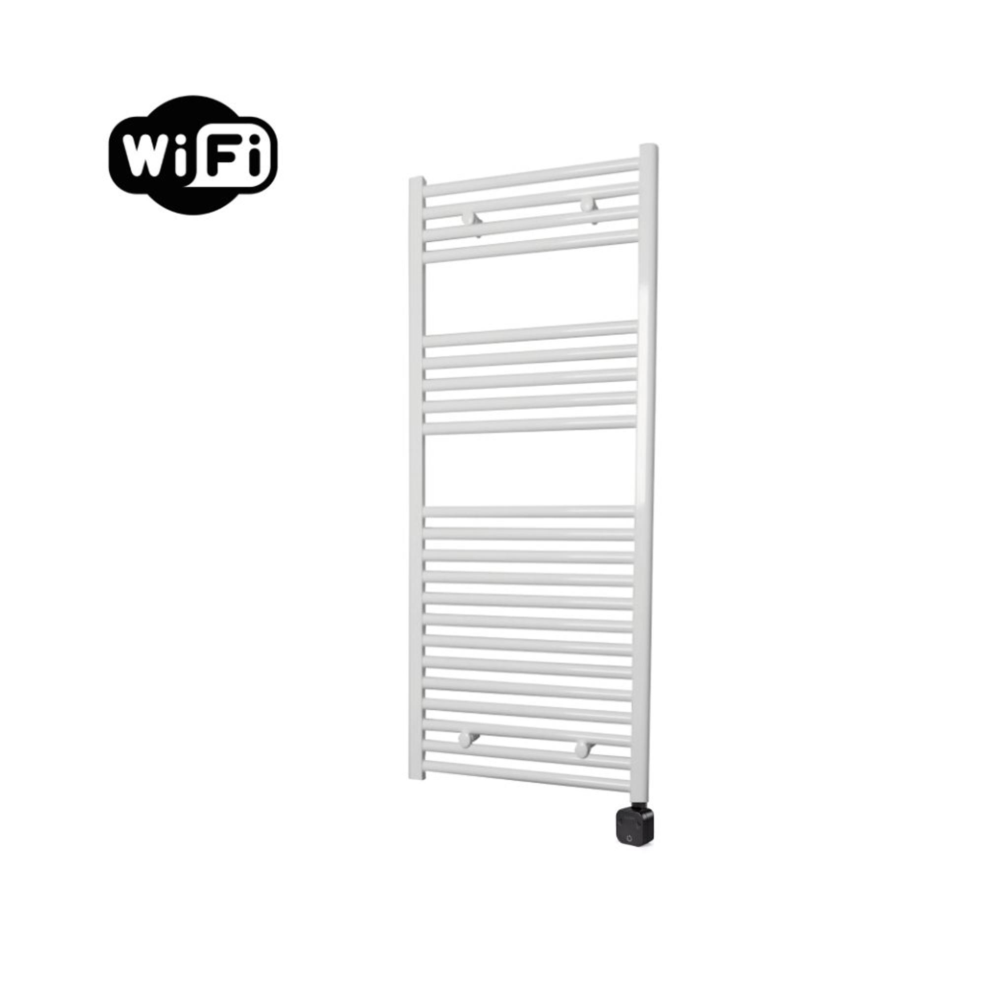 Sanicare HPW Elektroheizkörper - 111.8x45cm - 596W - WLAN - Thermostat - Schwarz