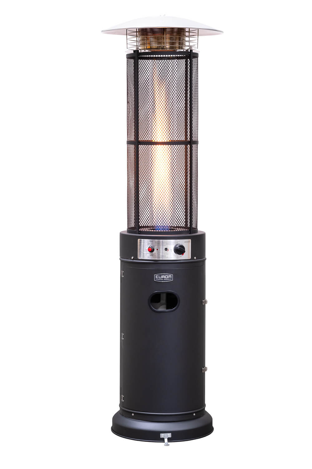 Eurom Flameheater Round 11000 gas terrasverwarmer, zwart, staand model